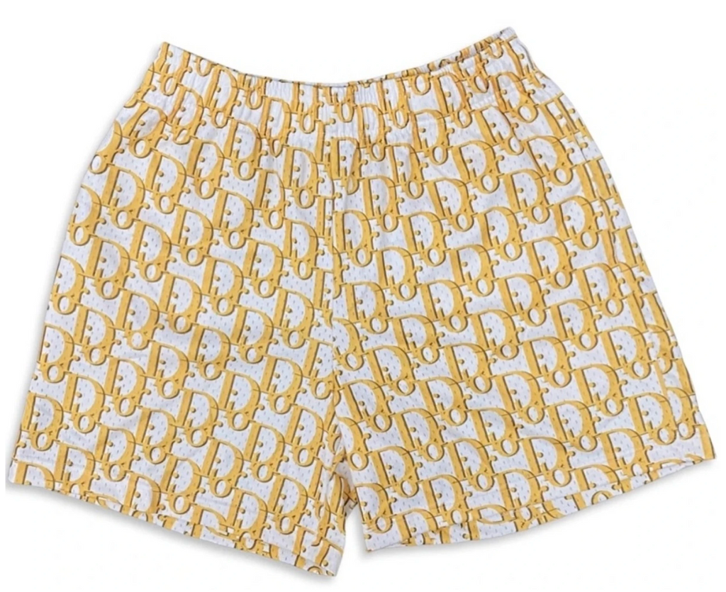 dior shorts yellow