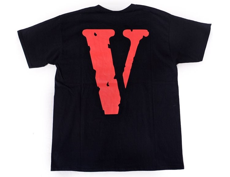 red and black vlone shirt