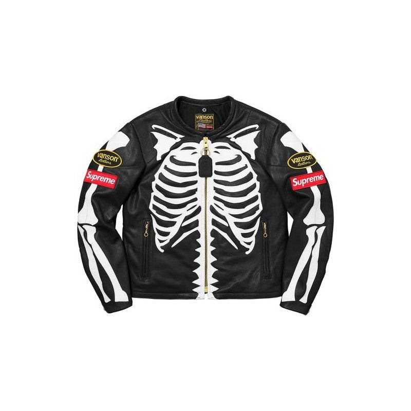 supreme leather bones jacket