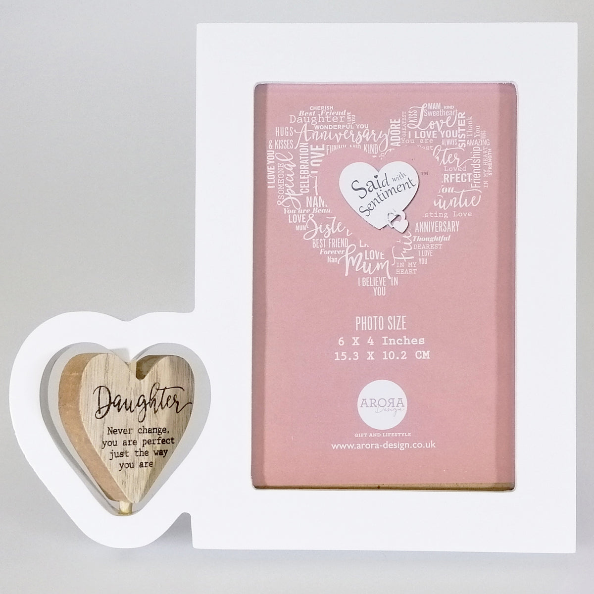 Wooden Frame with Spin Heart - Daughter - 4