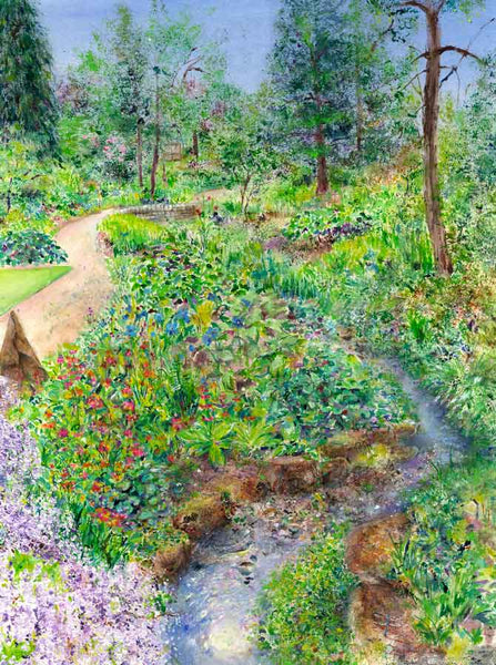 Painting of Stream-side at RHS Garden Harlow Carr