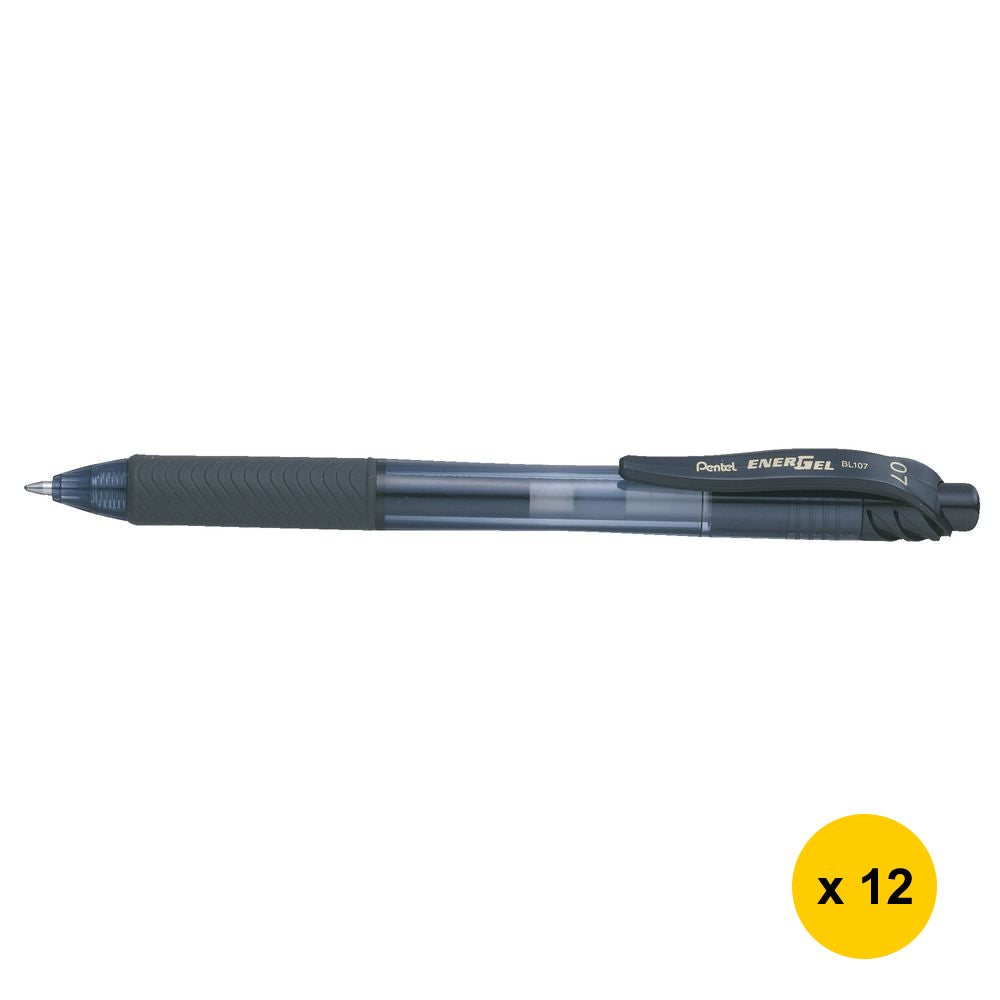 Punt combineren worm Pentel EnerGel-X BL107 0.7mm Retractable Gel Roller Pens (12pcs) - Bla –  NewItemExpress.com