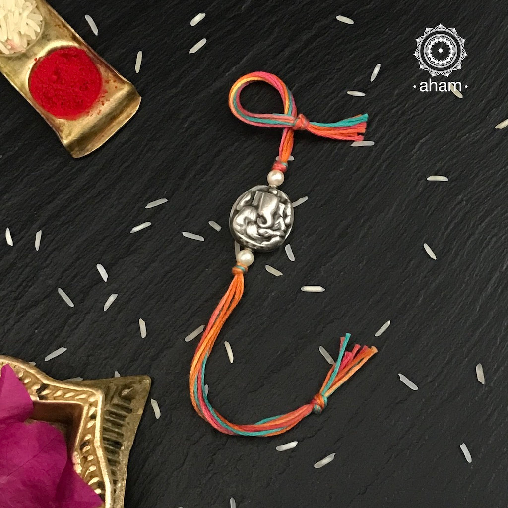 Silver Ganesha Rakhi | Buy Silver Rakhi Online – aham jewellery ...