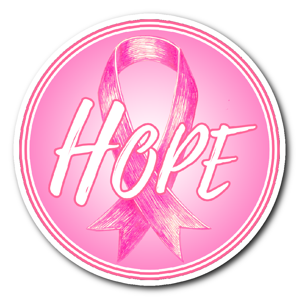Hope Pink Ribbon Sticker Combat Breast Cancer