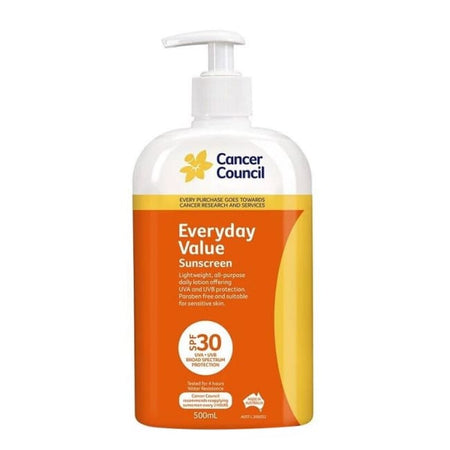 Cancer Council Everyday Value Sunscreen SPF 30 Pump 500ml