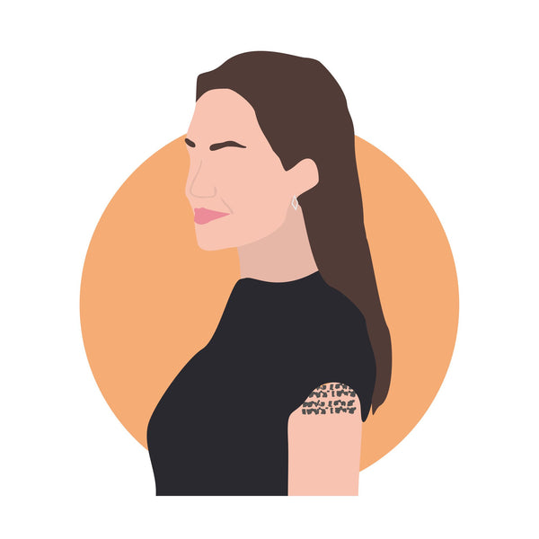 Angelina Jolie icon image. Pop culture. Minimal art. T-shirt, tote bag, poster and more. Gifts for fans of Angelina Jolie.