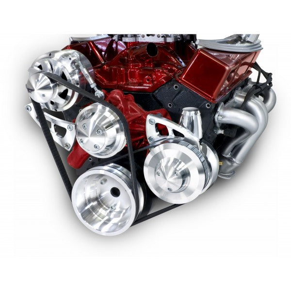 March Performance Small Block Chevy SBC Ultra Mid Mount Brackets and Pulleys Kit