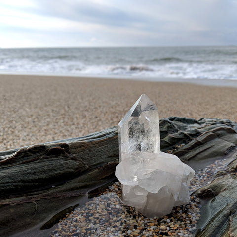 Beach ocean quartz crystal meditation poem nature