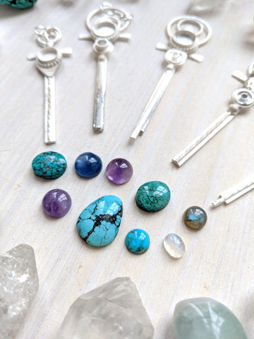 turquoise and amethyst crystal jewelry sacredwildsoul