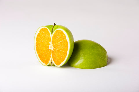 Orange disguised as an apple