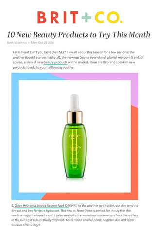 Brit and Co. Beauty product to try this moth: Ogee Organic Jojoba Restore Face Oil