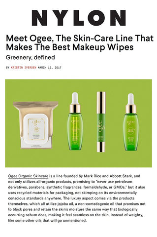 Nylon: Meet Ogee, The Skincare Brand That Makes the Best Makeup Wipes