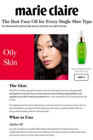 Marie Claire - The Best Face Oil for Every Single Skin Type