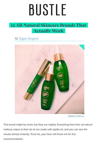 Bustle natural skincare brands that actually work: Ogee Organic Skincare