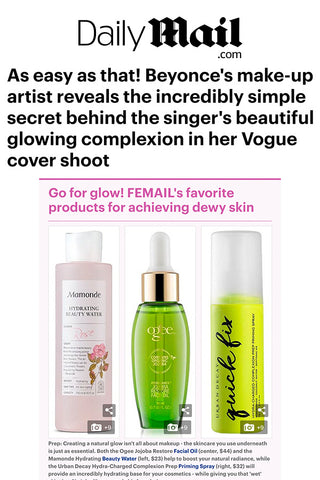 Daily Mail - As easy as that! Beyonce's make-up artist reveals the incredibly simple secret behind the singer's beautiful glowing complexion in her Vogue cover shoot