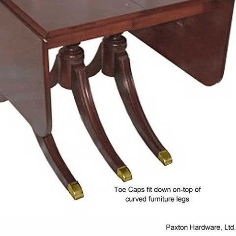 Brass Toe Caps shown on Duncan Phyfe style table