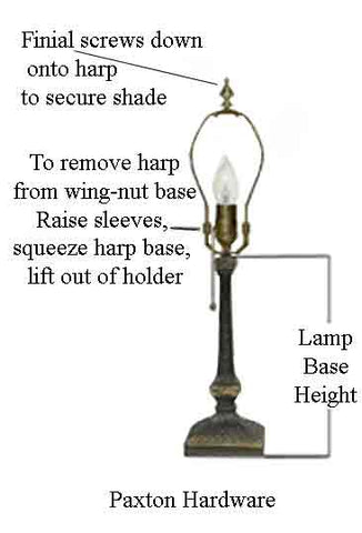 Harp type table lamp less lamp shade