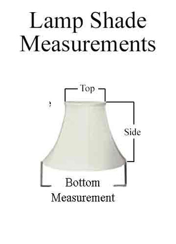 Measurement specifications for fabric, silk, mica and parchment lamp shades