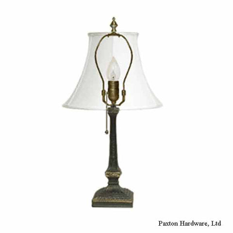 Table lamp with harp