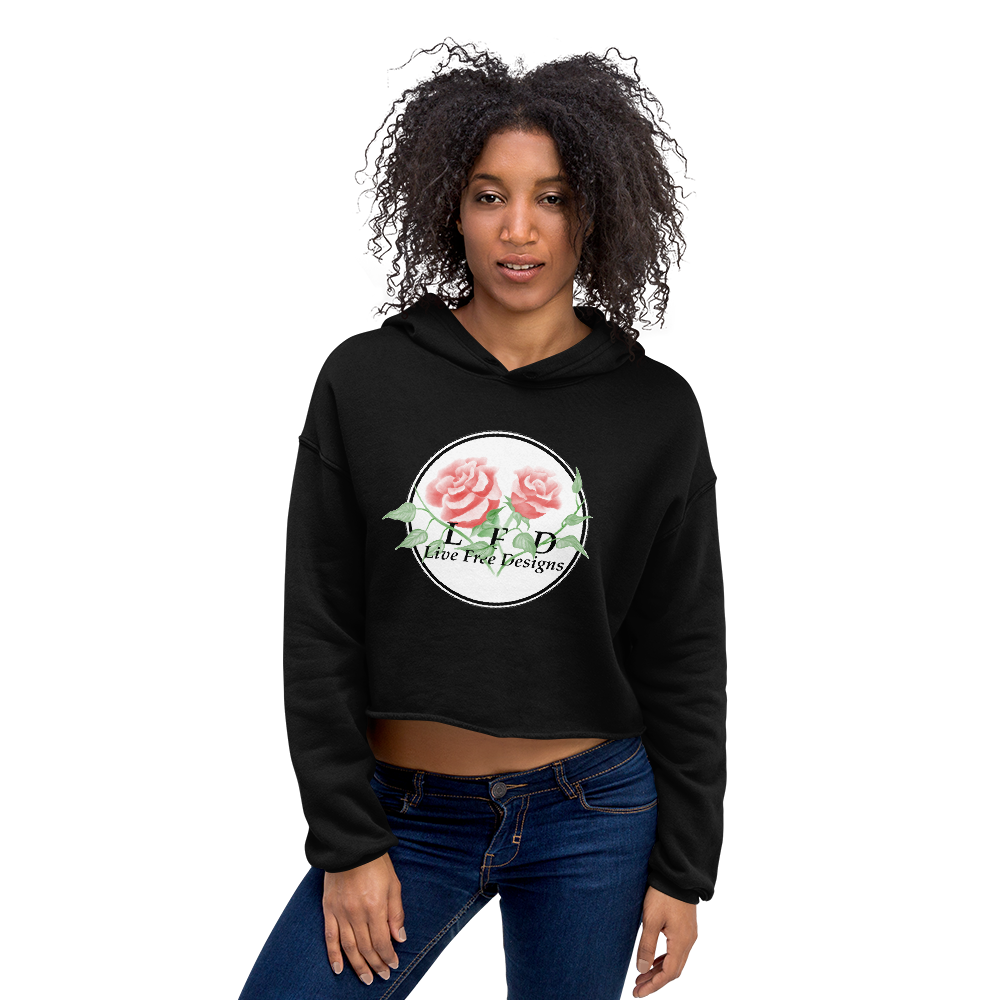 rose crop hoodie