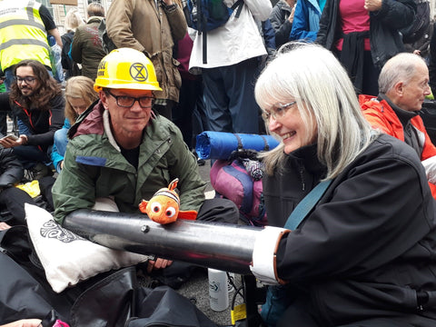 Extinction Rebellion locking on at Whitehall Downing Street October 2019