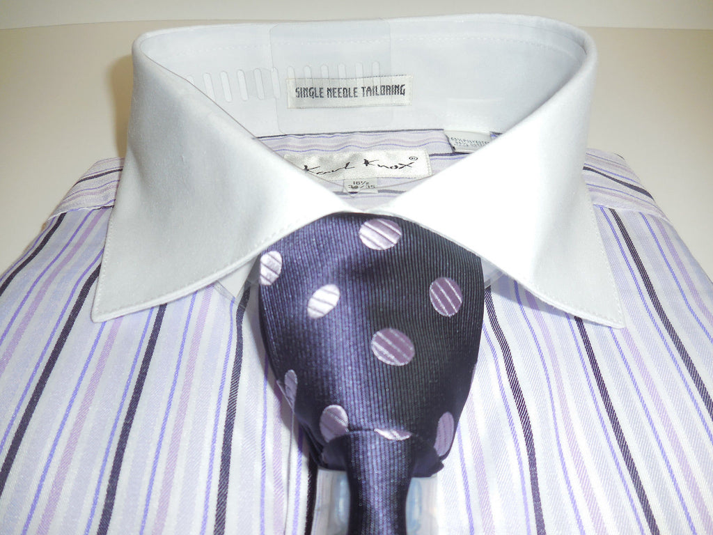 mens white striped dress shirt