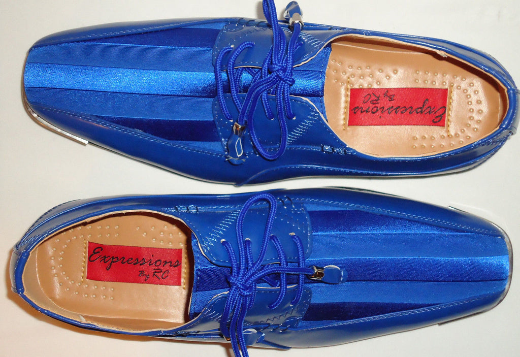 blue satin dress shoes