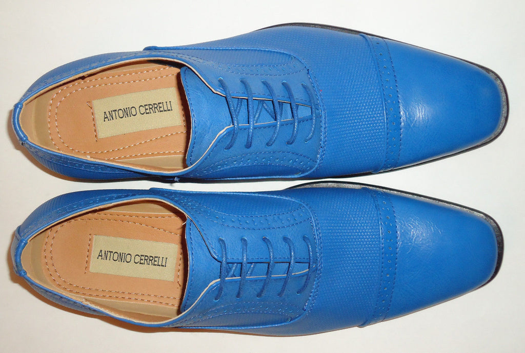 bright blue dress shoes