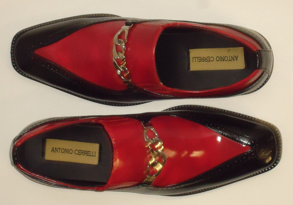 mens red and black loafers