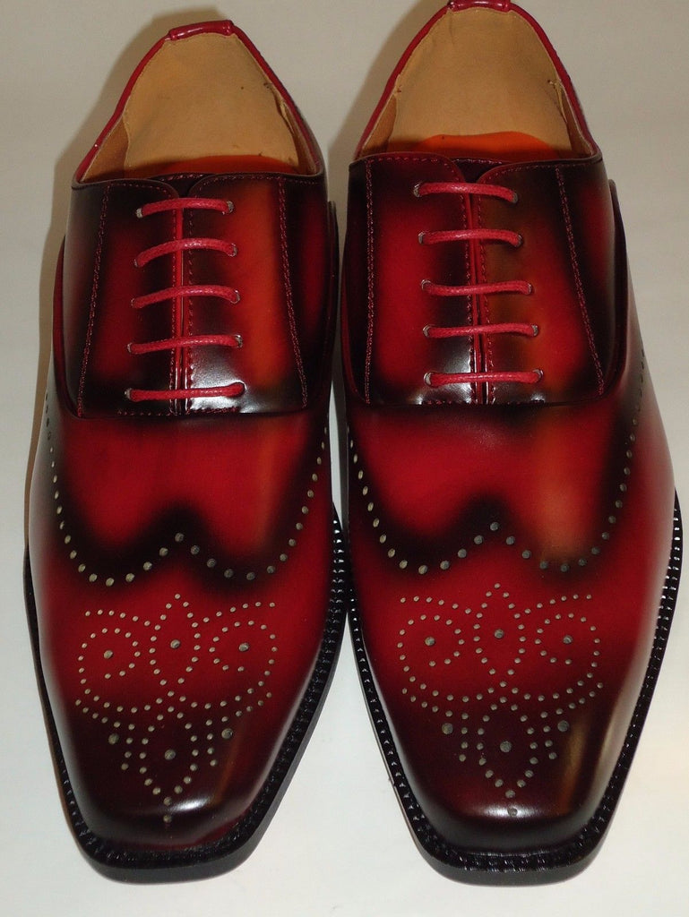 red black dress shoes