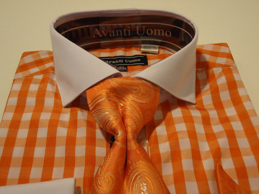 mens orange dress shirt