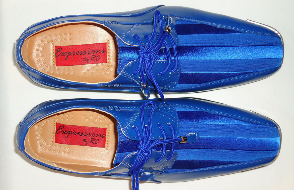blue satin dress shoes