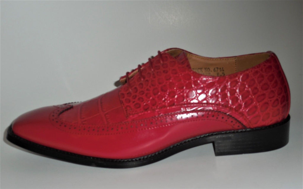 Mens Classic Red Wingtip Oxford Fashion 