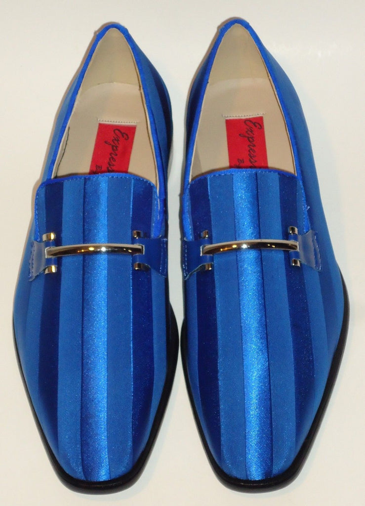 royal blue and gold loafers
