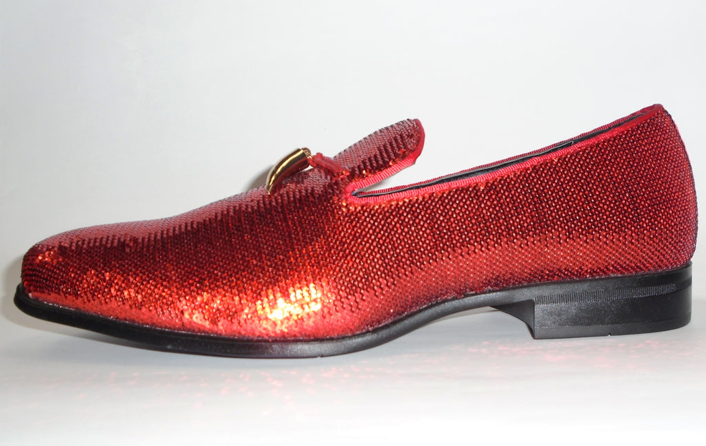 red sequin dress shoes