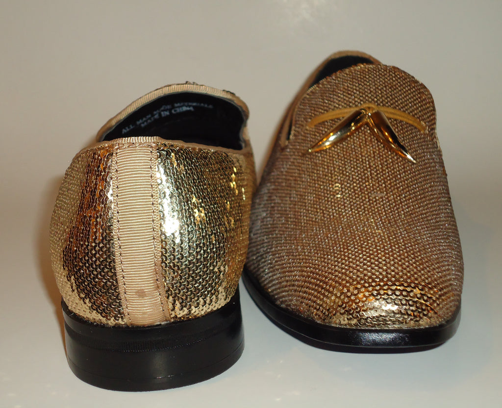 Mens Amazing Shiny Sparkly Gold Sequin 