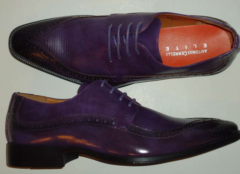 purple wingtip shoes