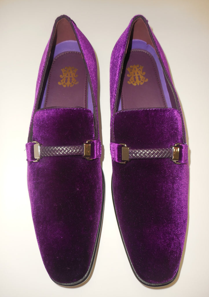 purple velvet shoes mens