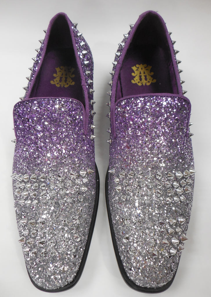 silver spike dress shoes