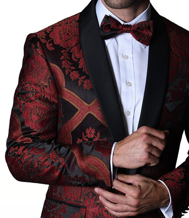 red and black formal mens