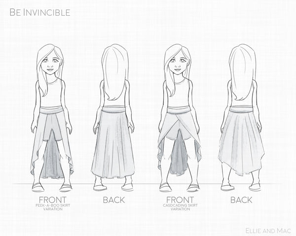 Be Invincible Shorts Skirt Sewing Pattern for Ellie and Mac Patterns