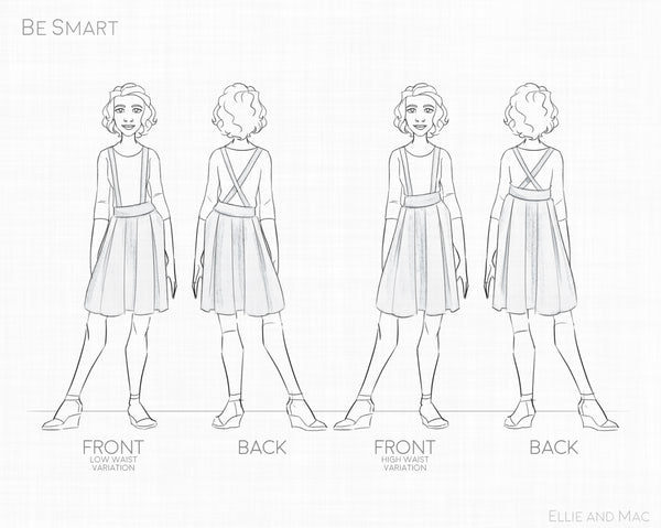 Be Smart Women Jumper Sewing Pattern Line Drawing For Ellie and Mac Sewing Patterns