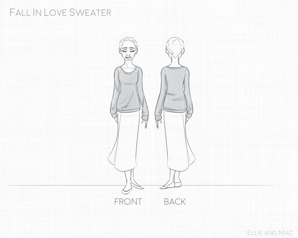 Fall In Love Sweater Sewing Pattern by Ellie and Mac Sewing Patterns