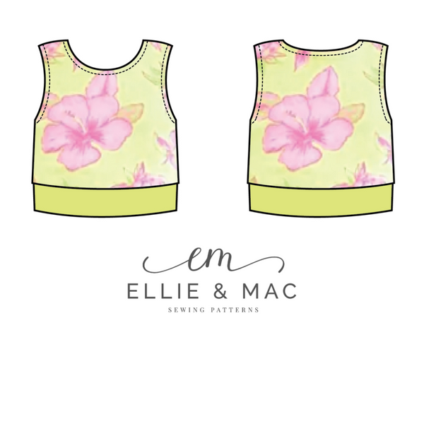 Beach Dreaming Crop Top Pattern by Ellie and Mac Sewing Patterns