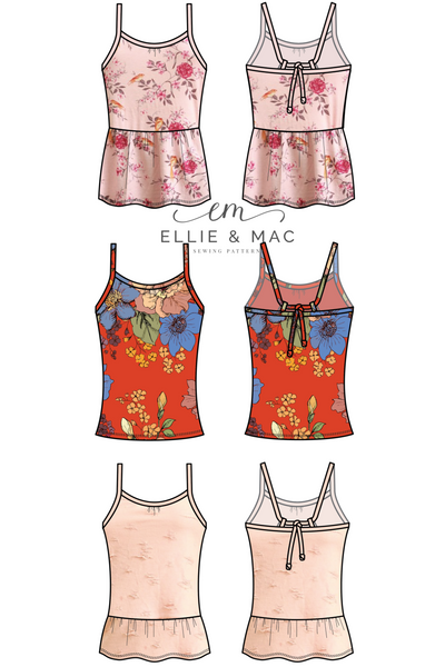 Floral Dreams Tank Top Sewing Pattern by Ellie and Mac Sewing Patterns