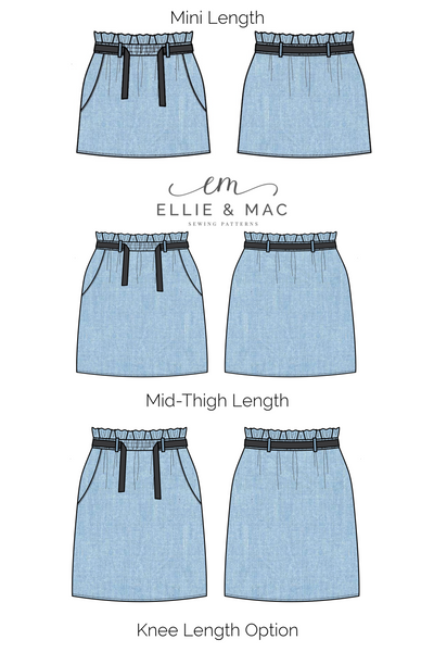 Paperbag Skirt Sewing Pattern by Ellie and Mac Sewing Pattern