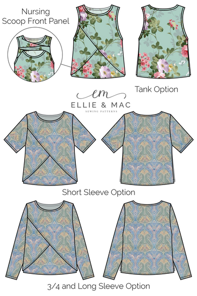 Petal Top Nursing Sewing Pattern by Ellie and Mac Sewing Patterns