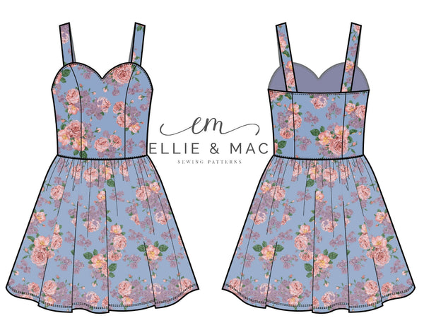 Sunset Dreams Tank Dress Sewing Pattern by Ellie and Mac Sewing Patterns