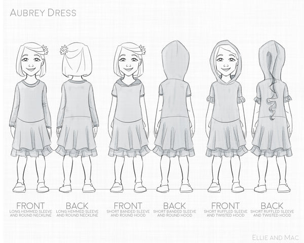 Aubrey Sewing Pattern Line Drawing