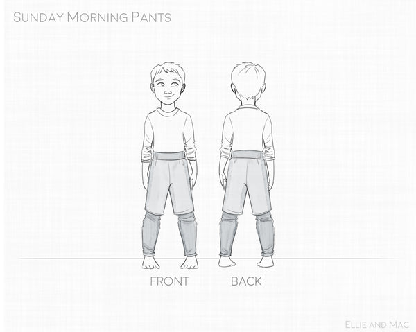 Sunday Morning Sweats Sewing Pattern for Boys by Ellie and Mac Sewing Pattern